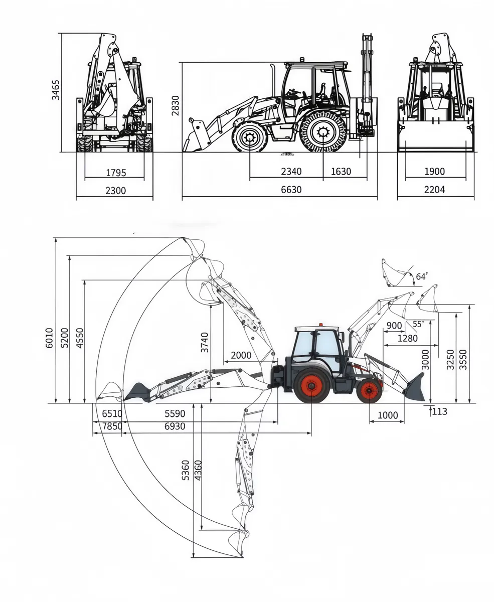 Imágenes de detalles del producto YUYAN 366T excavadora cargadora
