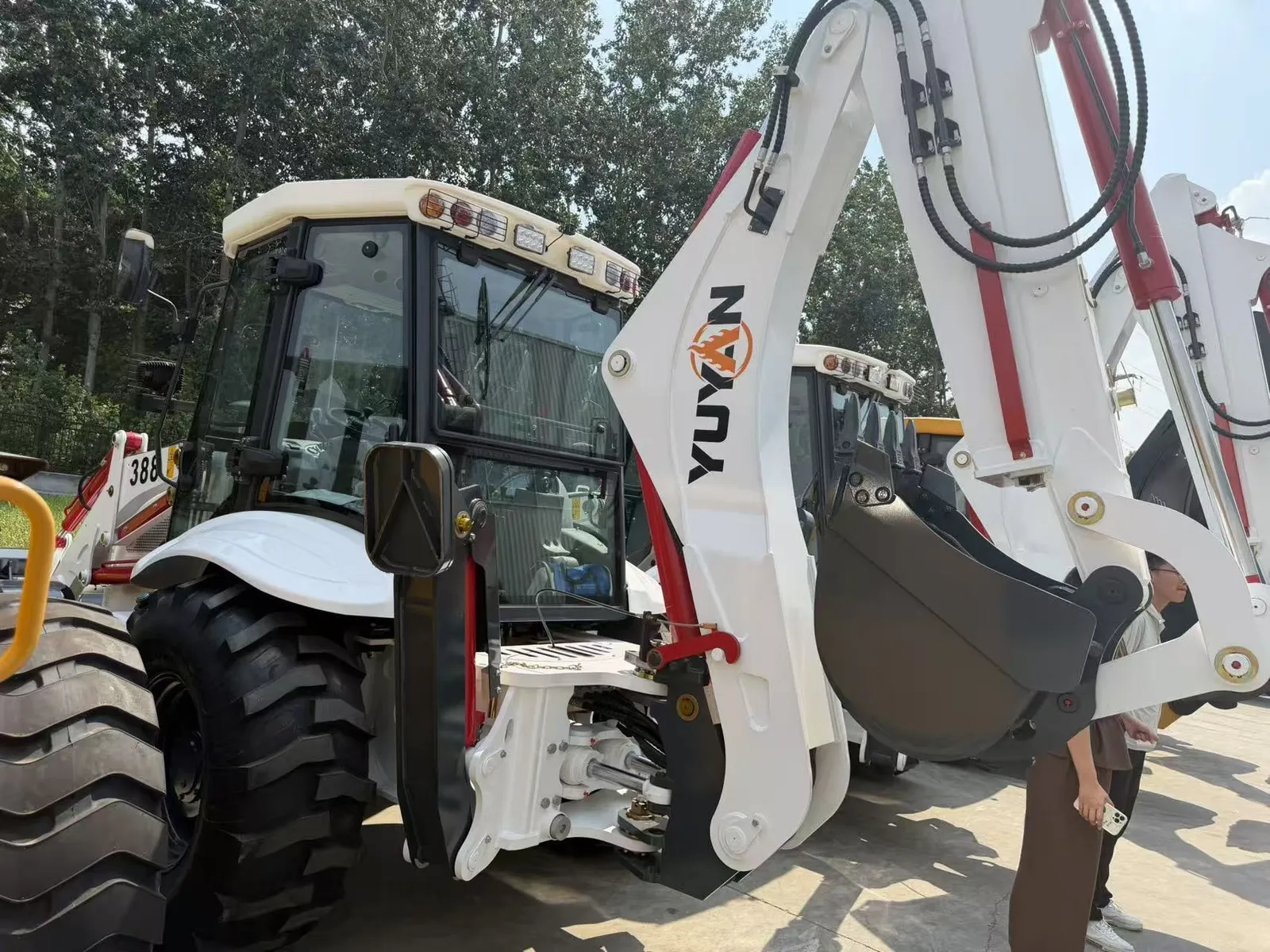 YUYAN 388 backhoe loader in the original-site gallery photo; YUYAN brand marking visible